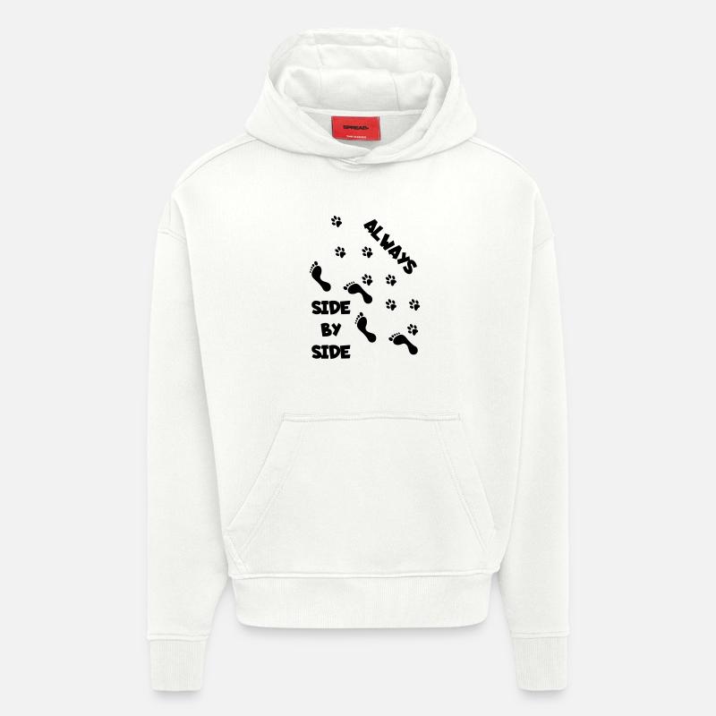 Seite an Seite mit Hund * - Hoodie- made by SPREAD  - OFF WHITE