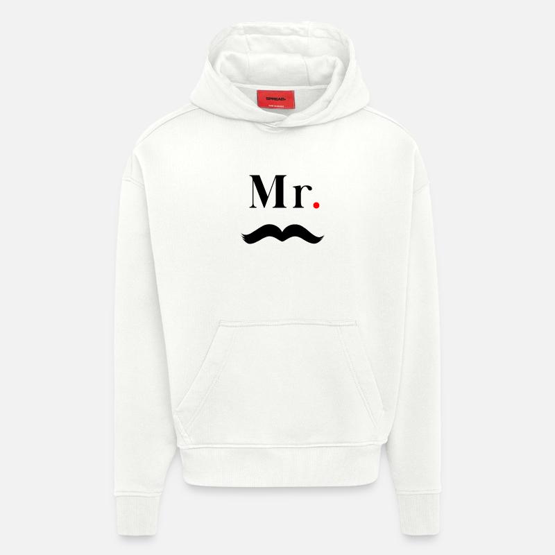 Herr Schwarzer Schnurrbart - Hoodie- made by SPREAD  - OFF WHITE