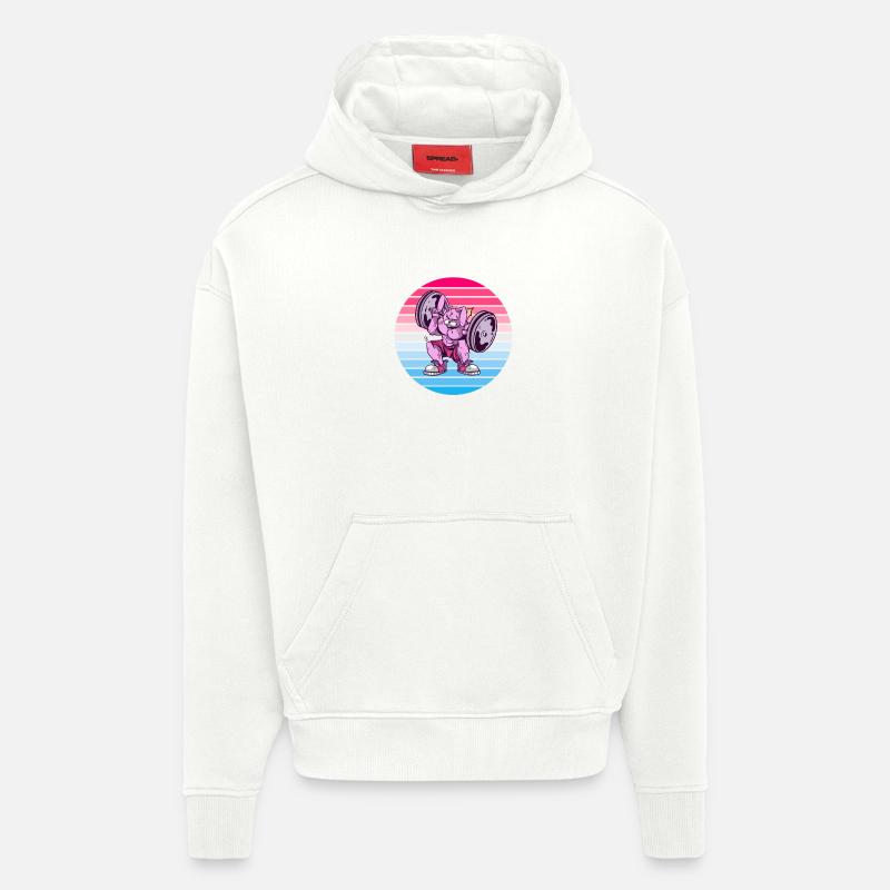Hasen Bodybuilder Design - Hoodie- made by SPREAD  - OFF WHITE