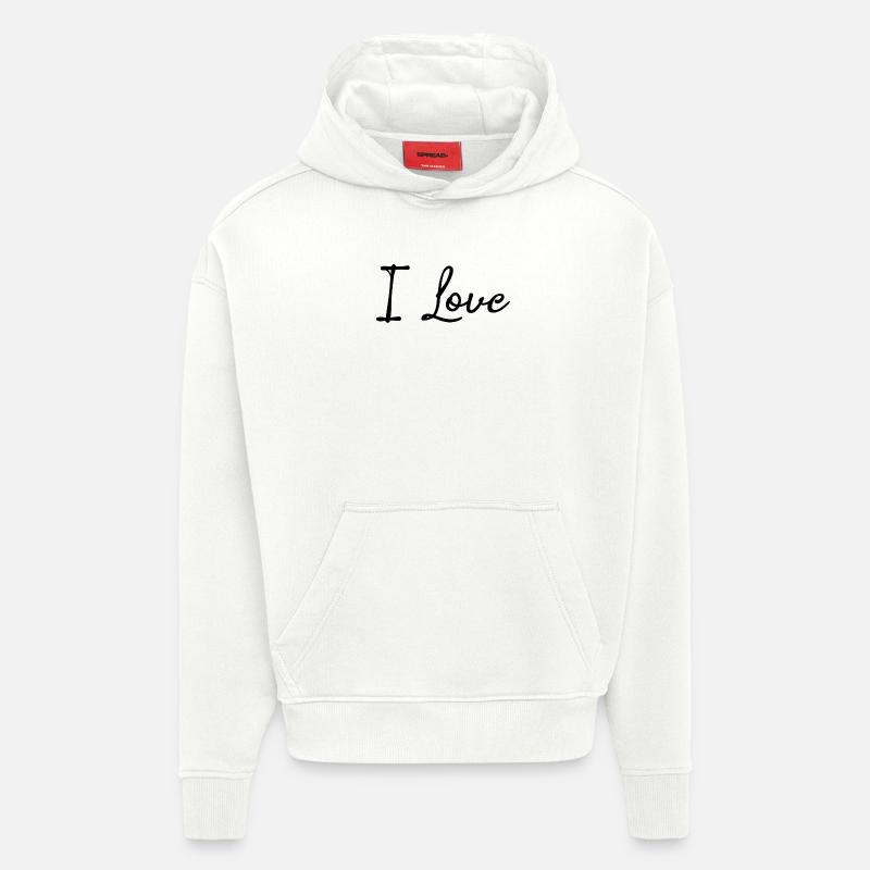 Liberté d’expression Paix Amour Déclaration Émotions - Sweat à capuche bio épais oversize fabriqué en UE - OFF WHITE
