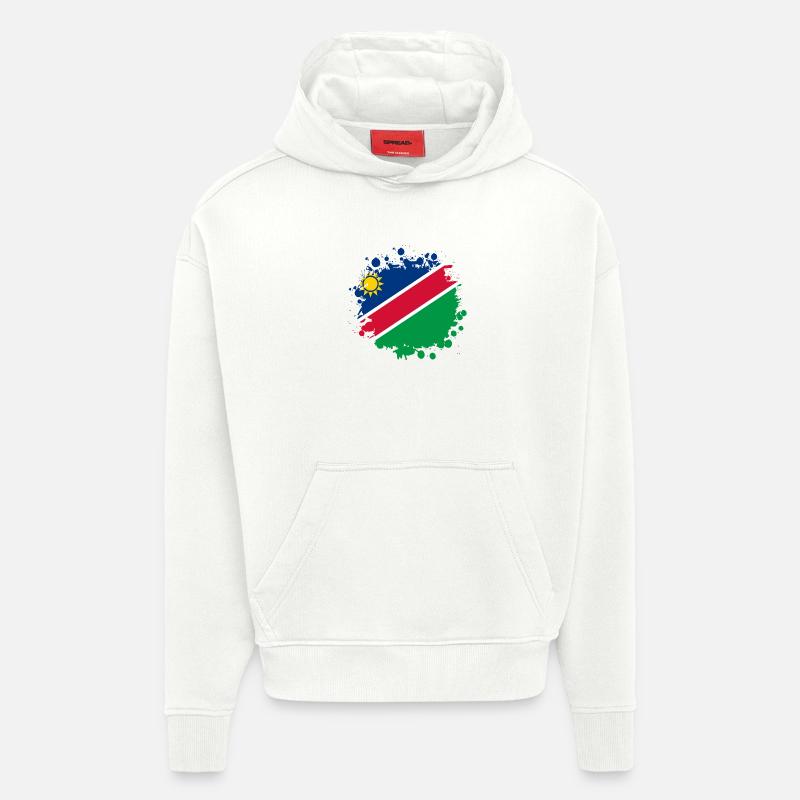 Namibia Flaggen Klecks Design - Hoodie- made by SPREAD  - OFF WHITE