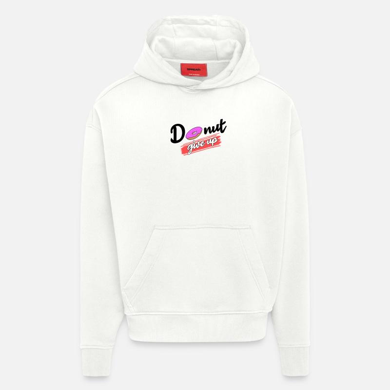 Cool Sweets Statement Donut Dessert - Sweat à capuche bio épais oversize fabriqué en UE - OFF WHITE