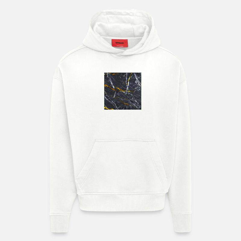 Marbre Texture Or Noir - Sweat à capuche bio épais oversize fabriqué en UE - OFF WHITE