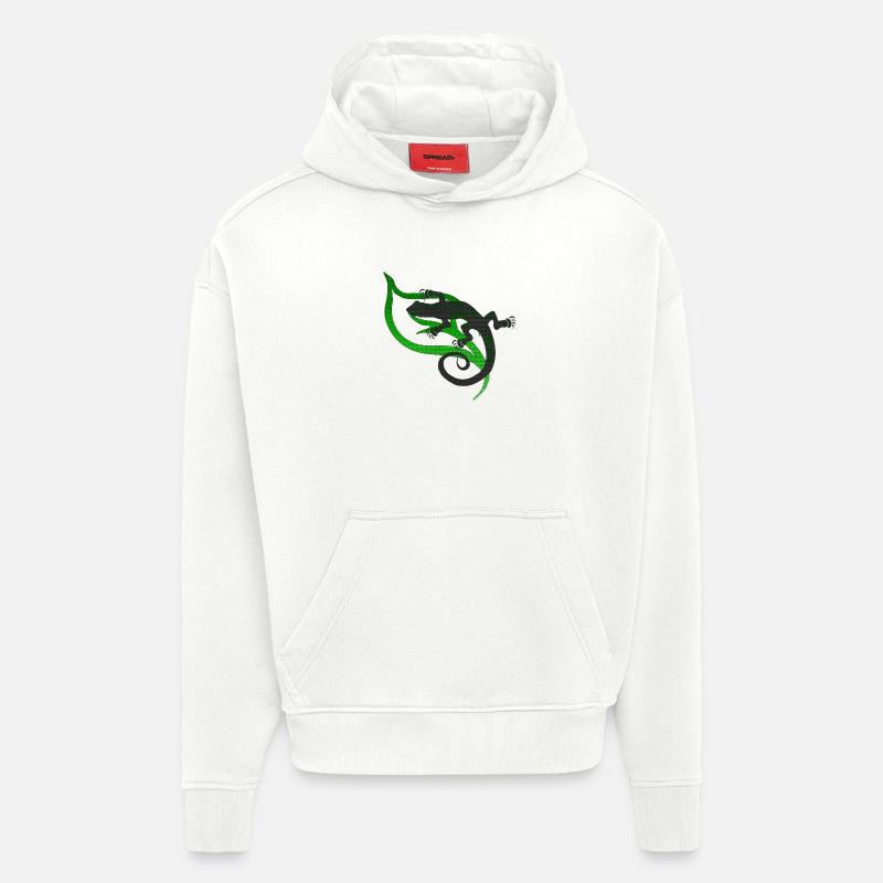 coole eidechsenmotive, Eidechsentribal - Hoodie- made by SPREAD  - OFF WHITE
