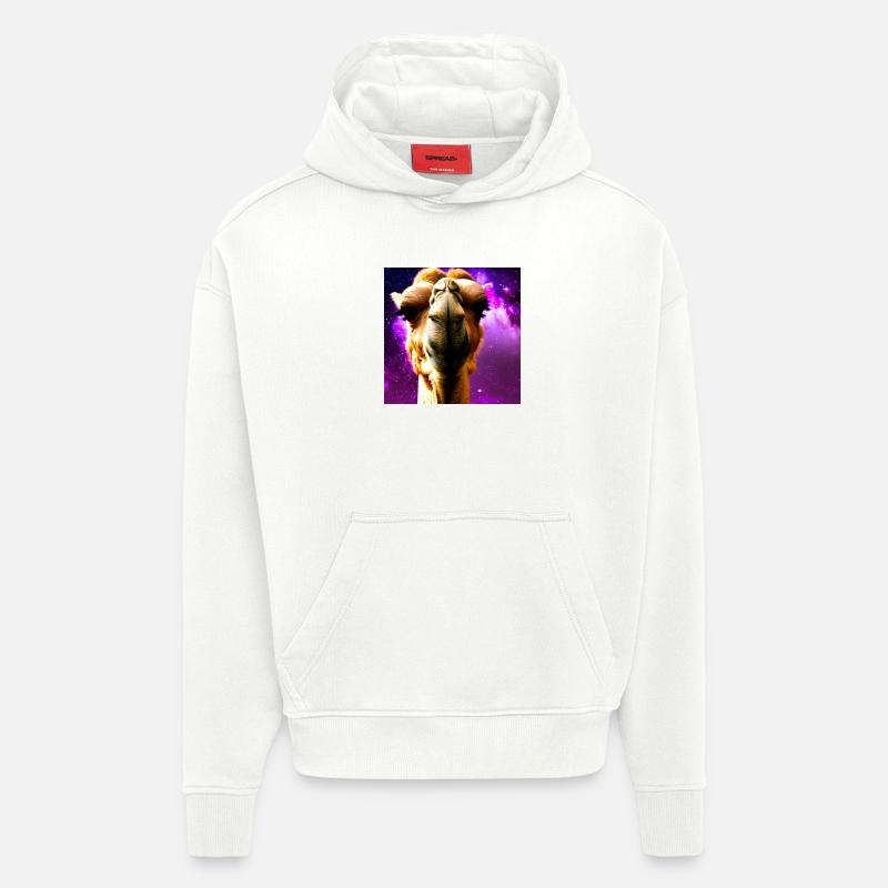 Tête de dromadaire - Chameau - Sweat à capuche bio épais oversize fabriqué en UE - OFF WHITE