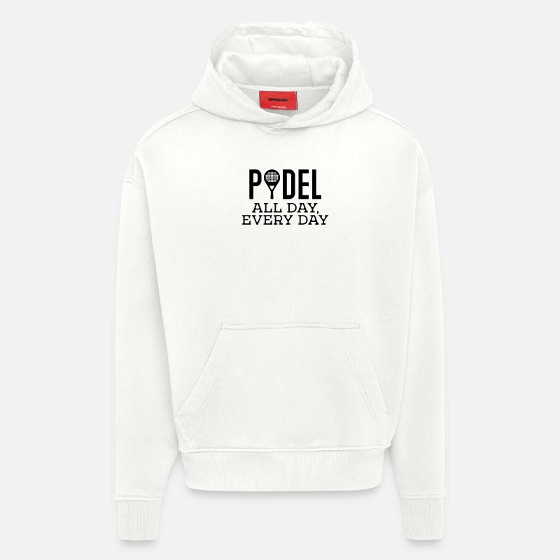 Racket Padel Training Padel Game Statement - Hoodie- made by SPREAD  - OFF WHITE