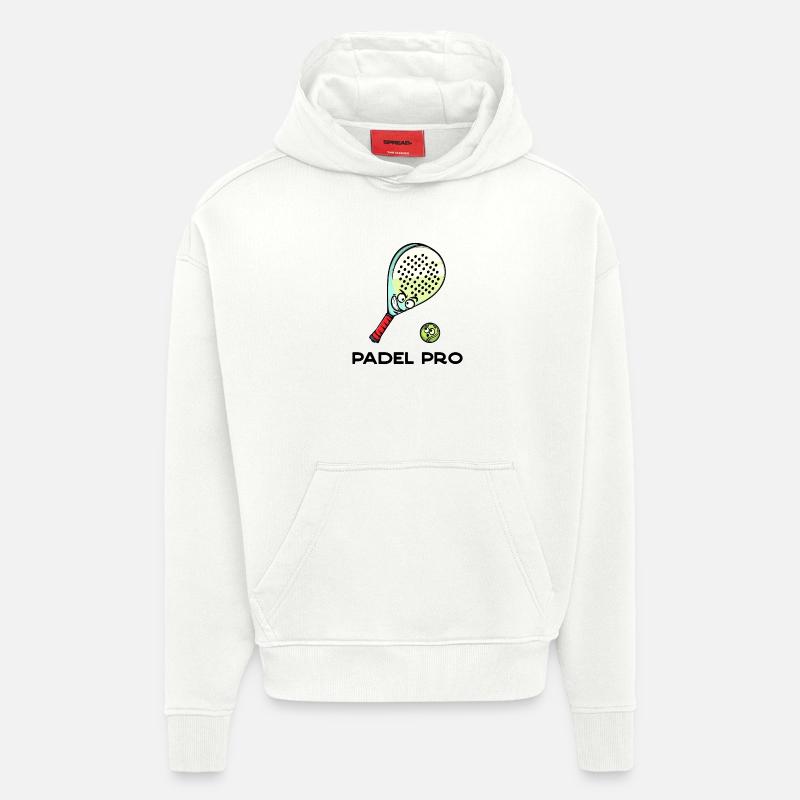Rückschlag Statement Schläger Ball Statement Padel - Hoodie- made by SPREAD  - OFF WHITE