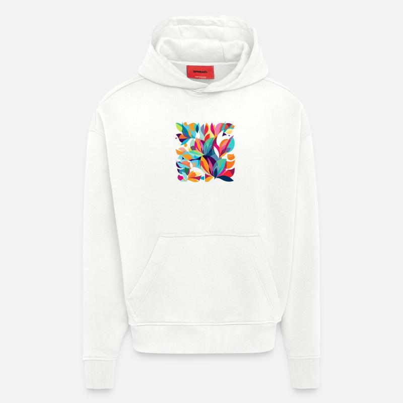 Danse des fleurs - Sweat à capuche bio épais oversize fabriqué en UE - OFF WHITE