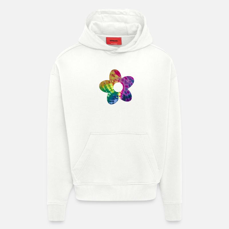 Batik Blume - Hoodie- made by SPREAD - OFF WHITE