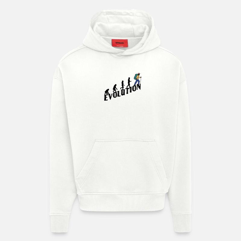 Randonnée Evolution Randonneur Randonnée Escalade - Sweat à capuche bio épais oversize fabriqué en UE - OFF WHITE