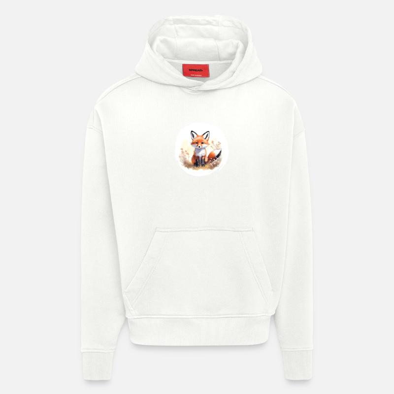 Fuchs Aquarell - Hoodie- made by SPREAD  - OFF WHITE
