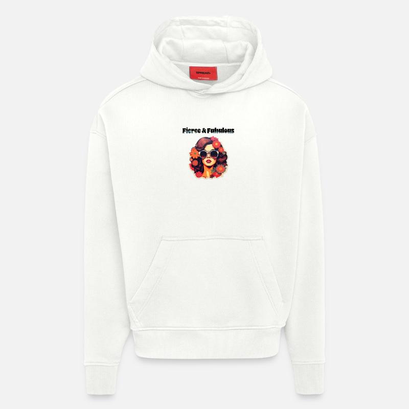 Féroce et fabuleux - Sweat à capuche bio épais oversize fabriqué en UE - OFF WHITE