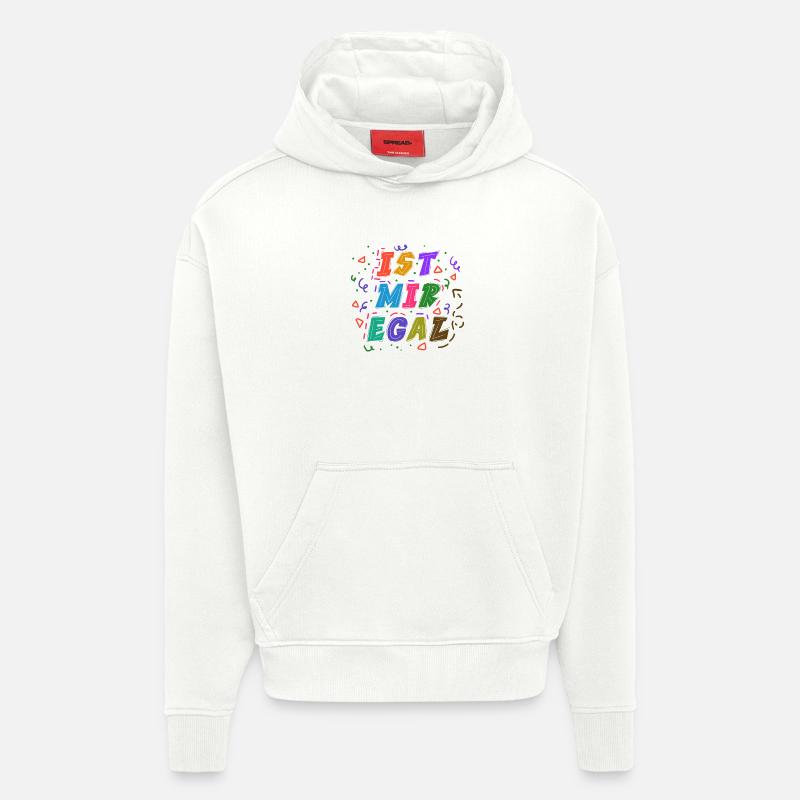 Je m’en fous Déclaration Indifférente Chill - Sweat à capuche bio épais oversize fabriqué en UE - OFF WHITE