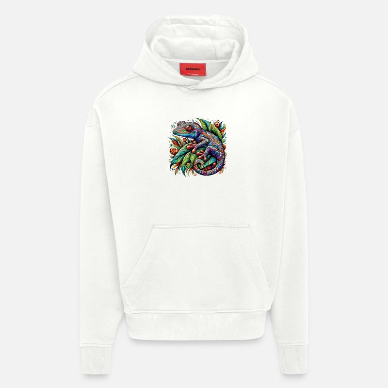 Gecko - Sweat à capuche bio épais oversize fabriqué en UE - OFF WHITE