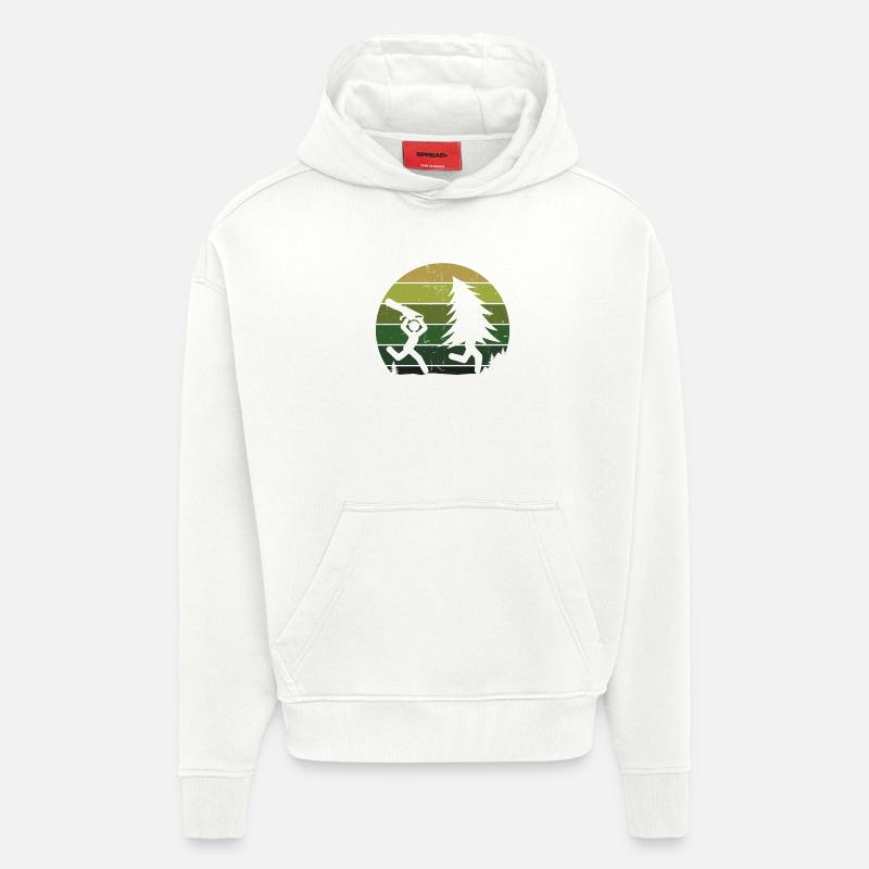 Arbre bûcheron sciure sciure bois bois - Sweat à capuche bio épais oversize fabriqué en UE - OFF WHITE