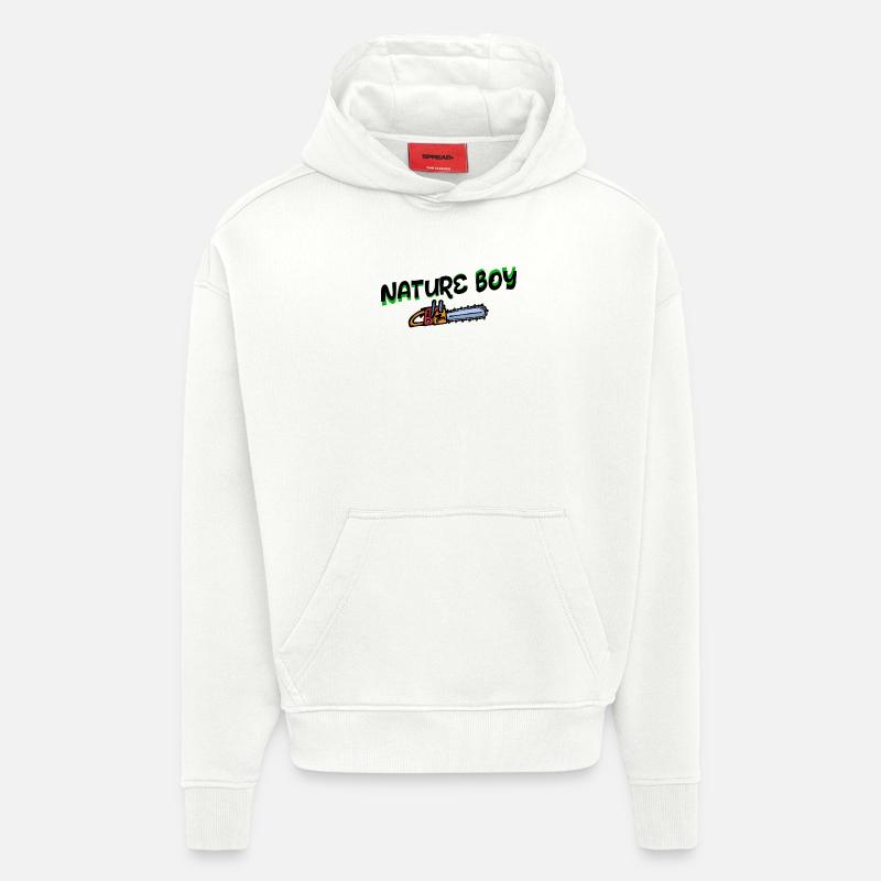 Scie déclaration bûcheron menuiserie forestier - Sweat à capuche bio épais oversize fabriqué en UE - OFF WHITE
