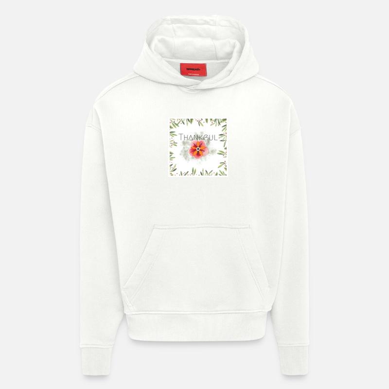 Reconnaissant - Sweat à capuche bio épais oversize fabriqué en UE - OFF WHITE