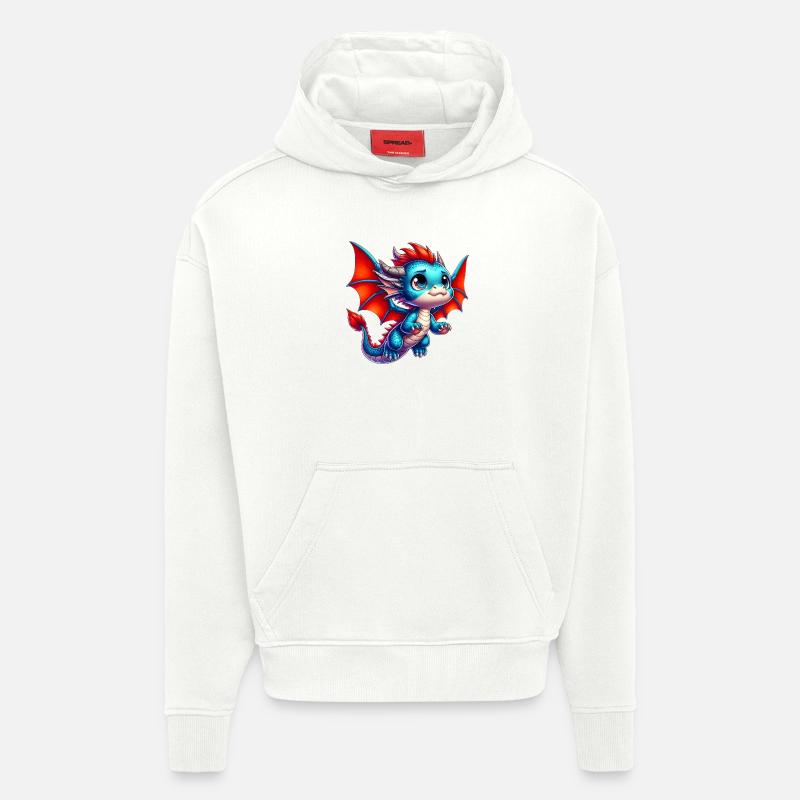 Dragon - Sweat à capuche bio épais oversize fabriqué en UE - OFF WHITE
