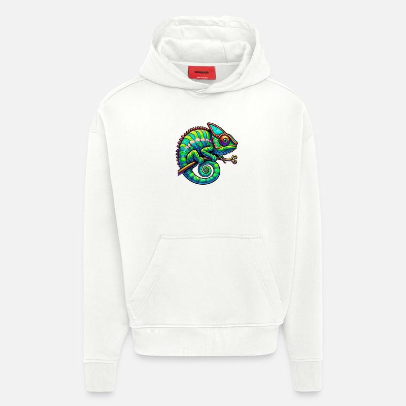 Caméléon - Sweat à capuche bio épais oversize fabriqué en UE - OFF WHITE