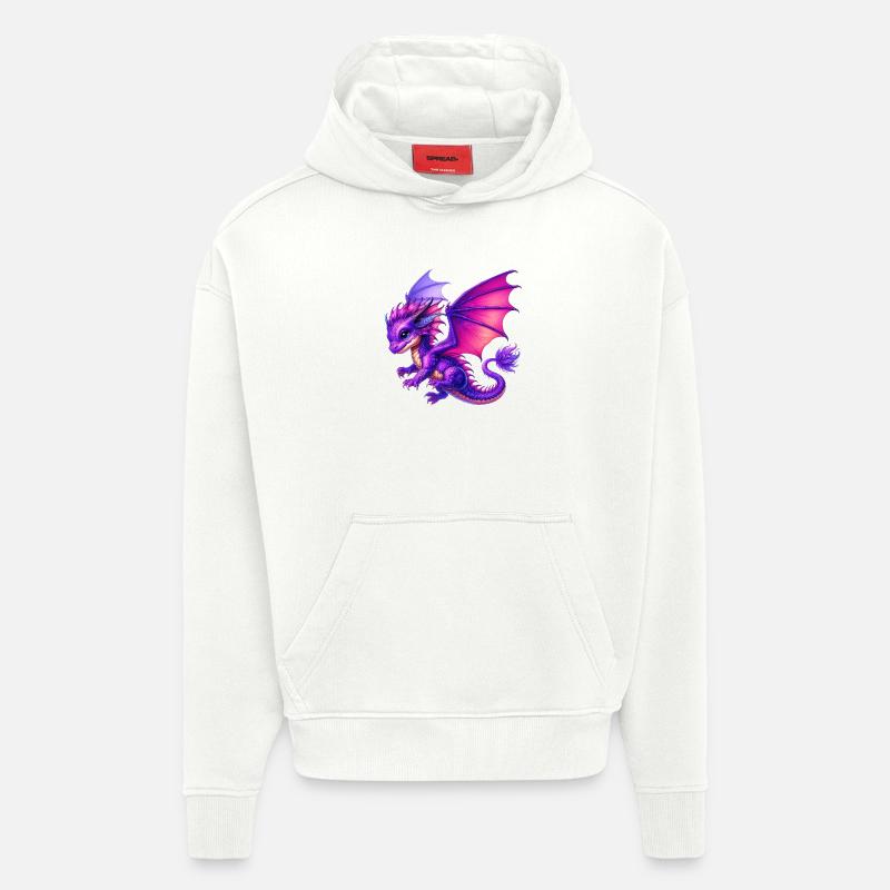 Dragon - Sweat à capuche bio épais oversize fabriqué en UE - OFF WHITE