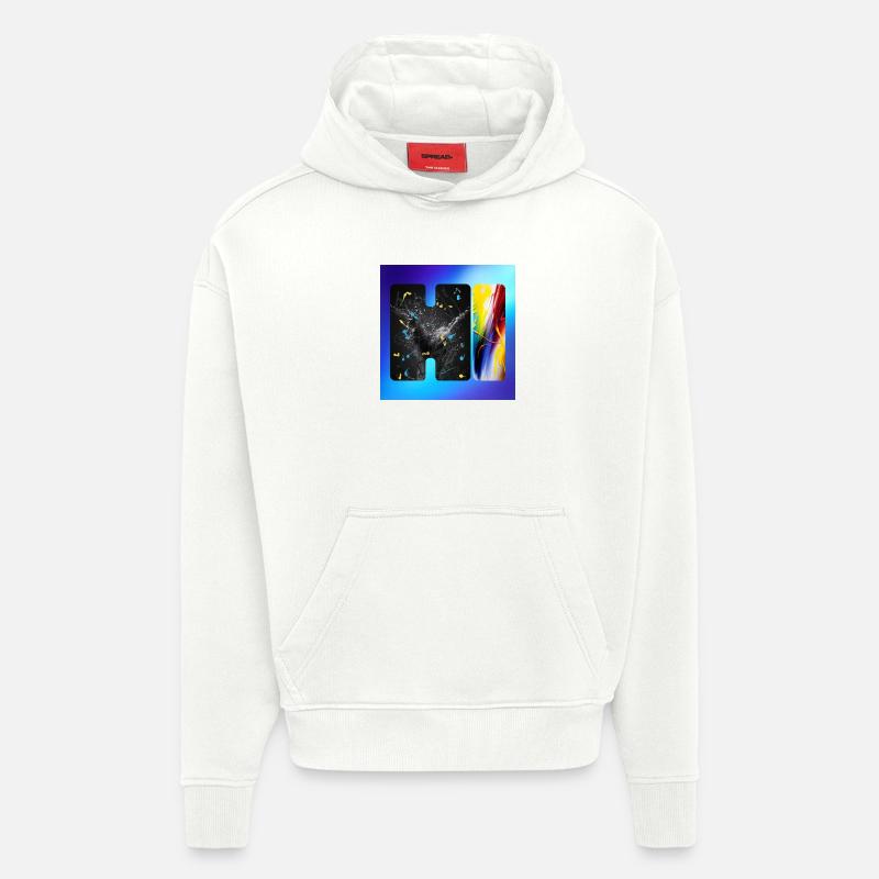 Schwarze Splatter-Abstraktion - Hoodie- made by SPREAD - OFF WHITE