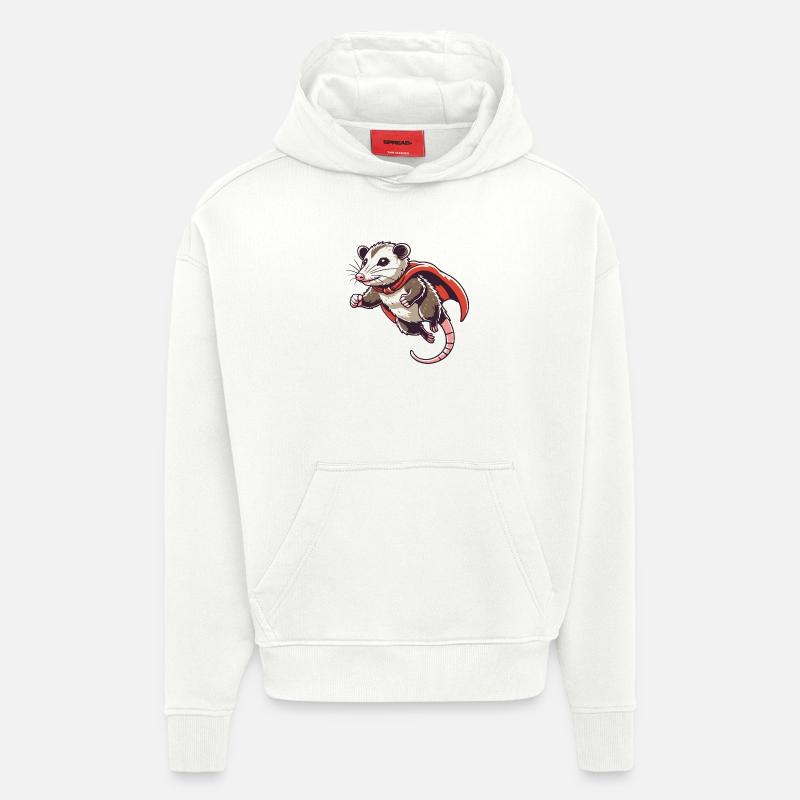 Superopossum - Sweat à capuche bio épais oversize fabriqué en UE - OFF WHITE