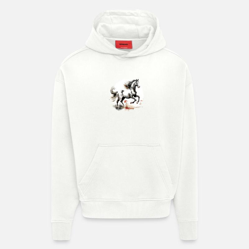 Chinesisches Sternzeichen Pferd - Hoodie- made by SPREAD - OFF WHITE