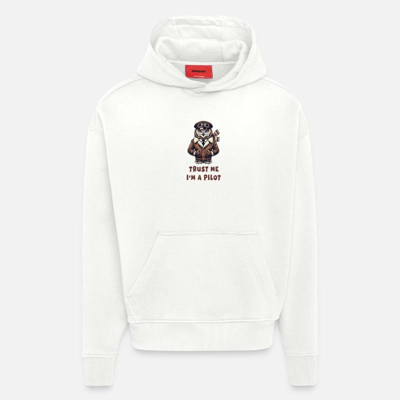 Vertraue mir, ich bin Pilot / Eule - Hoodie- made by SPREAD - OFF WHITE