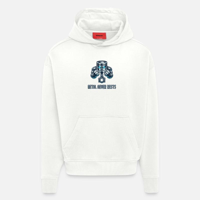 Conception de puissance du piston - Sweat à capuche bio épais oversize fabriqué en UE - OFF WHITE