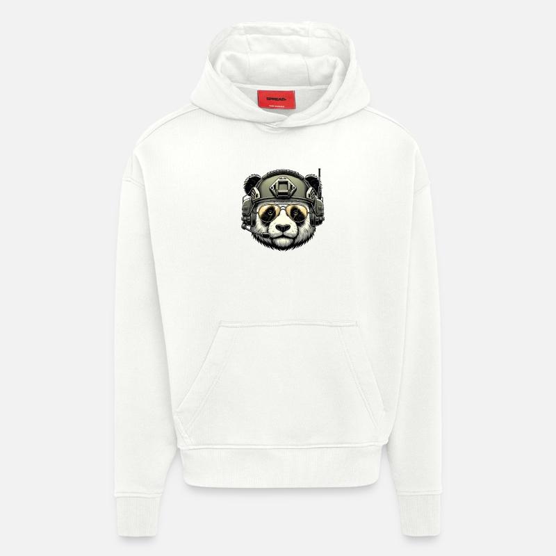 Panda Military Army Design - Hoodie- made by SPREAD  - OFF WHITE