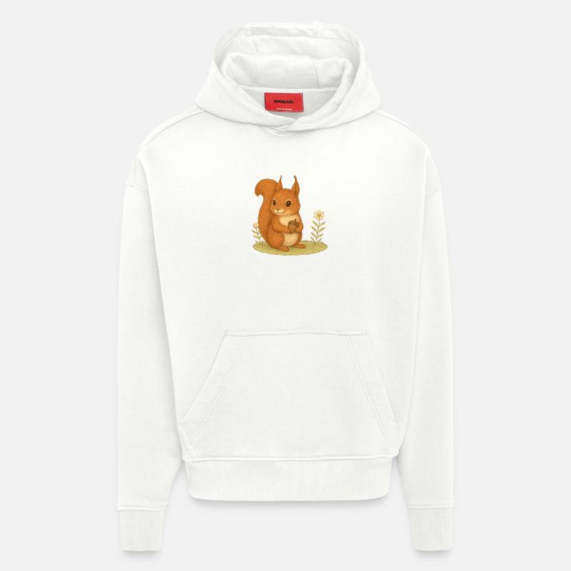 Nordischer Wald - Eichhörnchen - Hoodie- made by SPREAD  - OFF WHITE