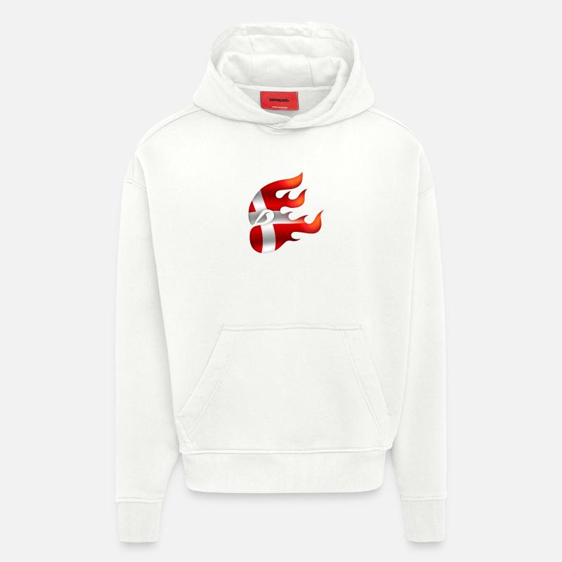 Drapeau du Danemark - Danemark - Ninja - Sweat à capuche bio épais oversize fabriqué en UE - OFF WHITE