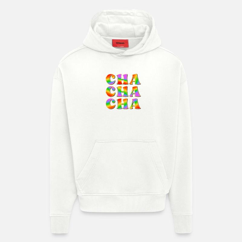 DANSE ARC-EN-CIEL - DANSE CHA CHA CHA - Sweat à capuche bio épais oversize fabriqué en UE - OFF WHITE