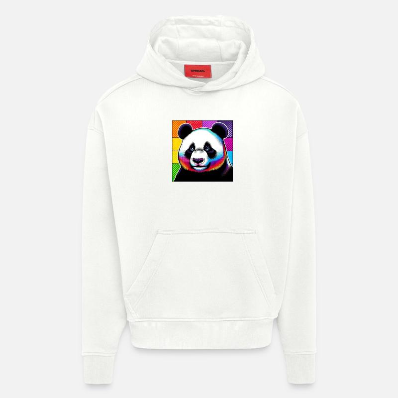 panda - Sweat à capuche bio épais oversize fabriqué en UE - OFF WHITE