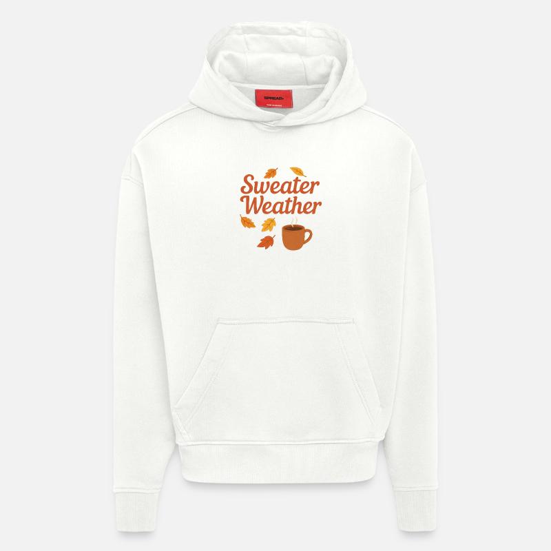 Météo du pull - Sweat à capuche bio épais oversize fabriqué en UE - OFF WHITE