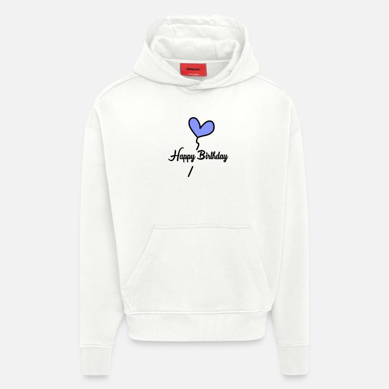BURSDAG. GRATULERER MED DAGEN. GRATULERER MED DAGEN. - Heavyweight Oversized Organic hettegenser produsert i EU - OFF WHITE