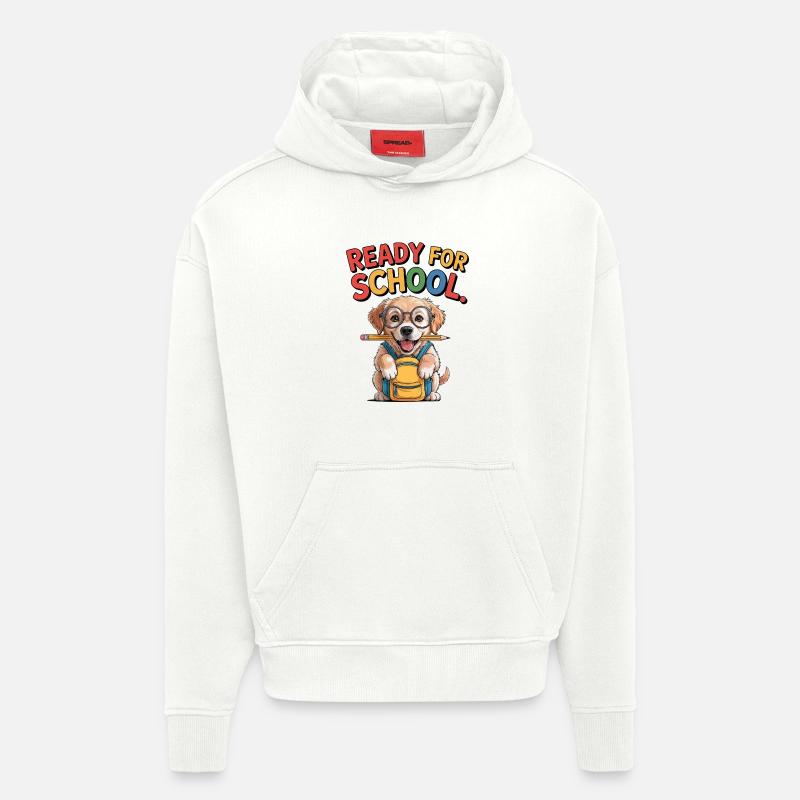 Chiot d’école - Sweat à capuche bio épais oversize fabriqué en UE - OFF WHITE