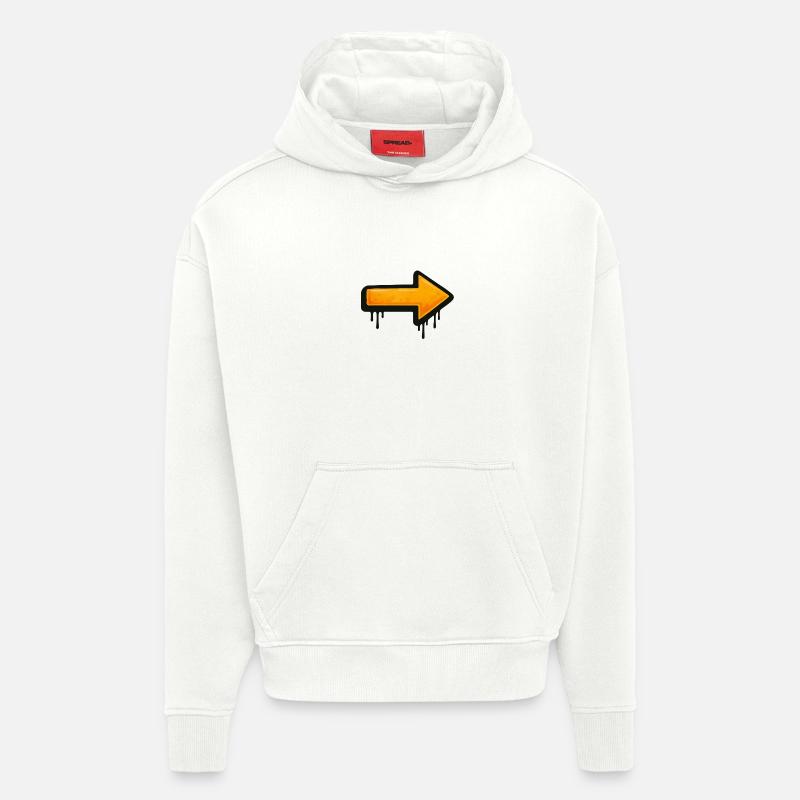 Illustration de flèche de style graffiti - Sweat à capuche bio épais oversize fabriqué en UE - OFF WHITE
