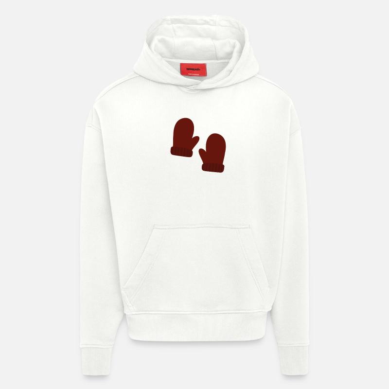 Cozy Winter Mittens Illustration - Hoodie- made by SPREAD  - OFF WHITE