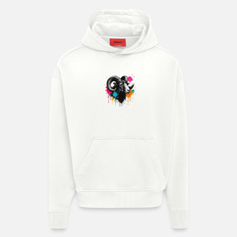 Widderkopf Graffiti Farbexplosion - Hoodie- made by SPREAD  - OFF WHITE