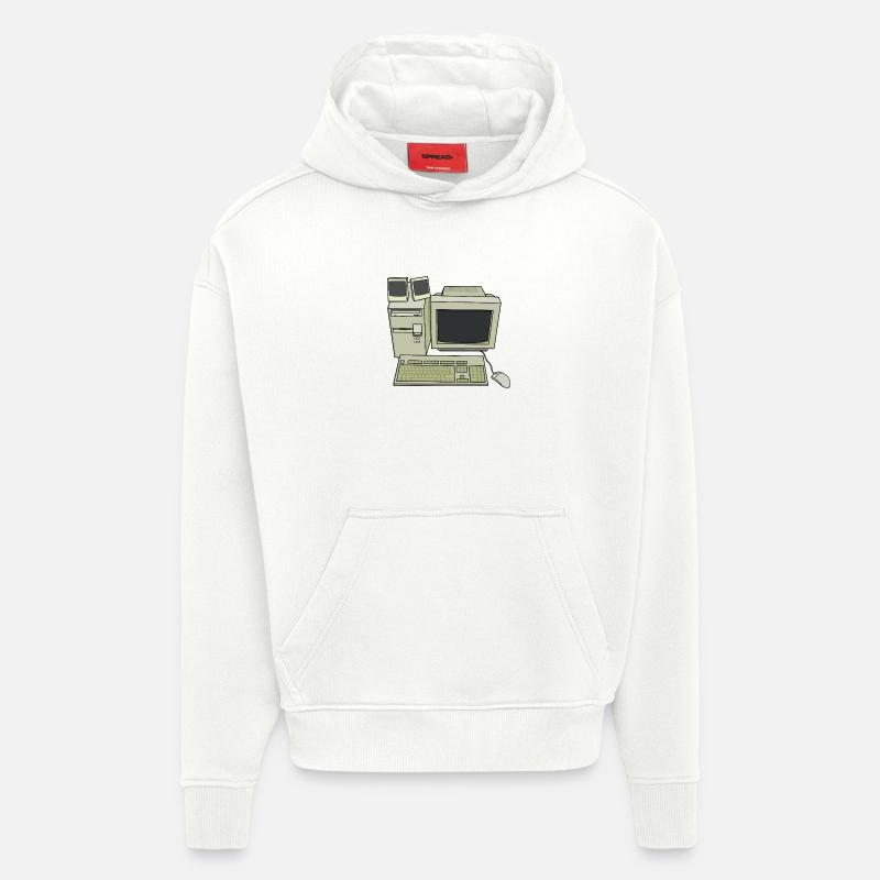 Retro Computer Desk Einrichtung - Hoodie- made by SPREAD  - OFF WHITE