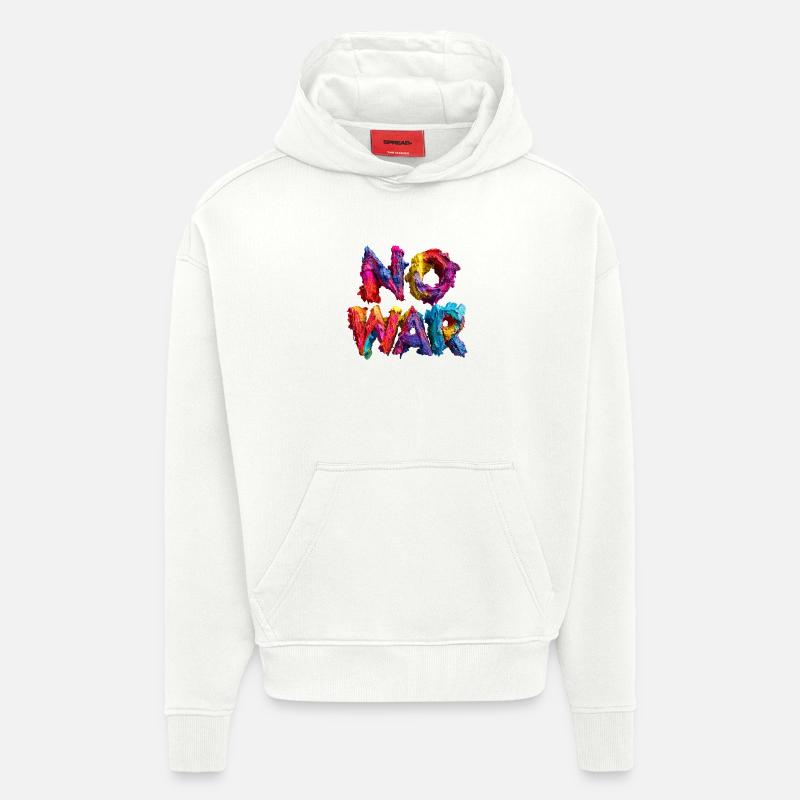 No War Farbexplosion - Hoodie- made by SPREAD  - OFF WHITE
