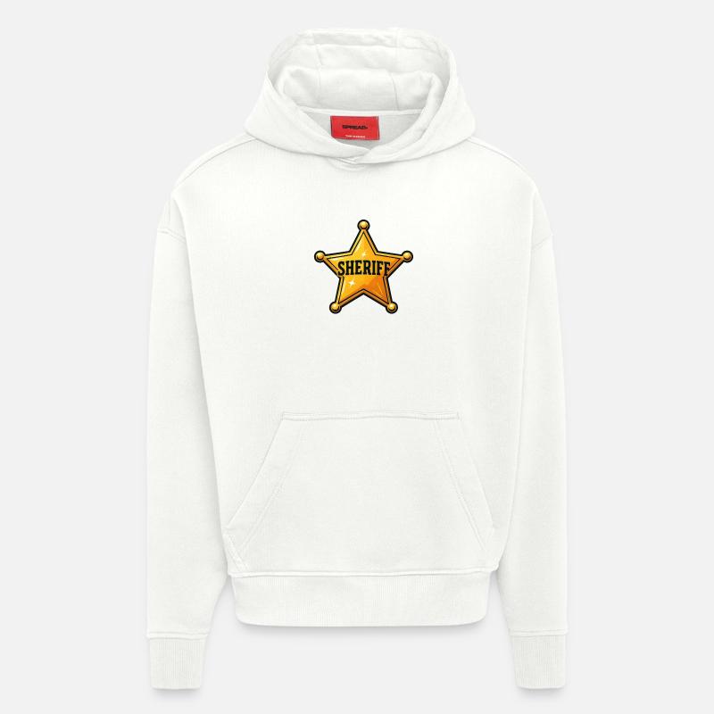 Conception de l’insigne étoile du shérif - Sweat à capuche bio épais oversize fabriqué en UE - OFF WHITE