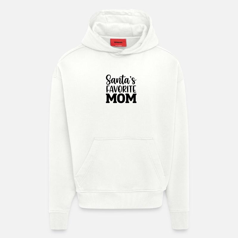 La maman préférée du Père Noël - Sweat à capuche bio épais oversize fabriqué en UE - OFF WHITE
