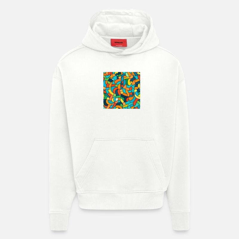 Nœud de couleur Tangle - Sweat à capuche bio épais oversize fabriqué en UE - OFF WHITE