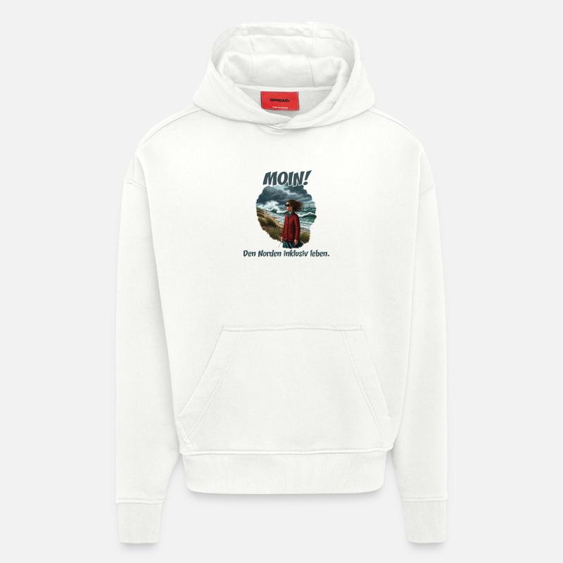 Moin y compris vent côtier - Sweat à capuche bio épais oversize fabriqué en UE - OFF WHITE