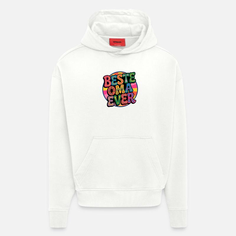 Meilleure grand-mère de tous les temps - Sweat à capuche bio épais oversize fabriqué en UE - OFF WHITE