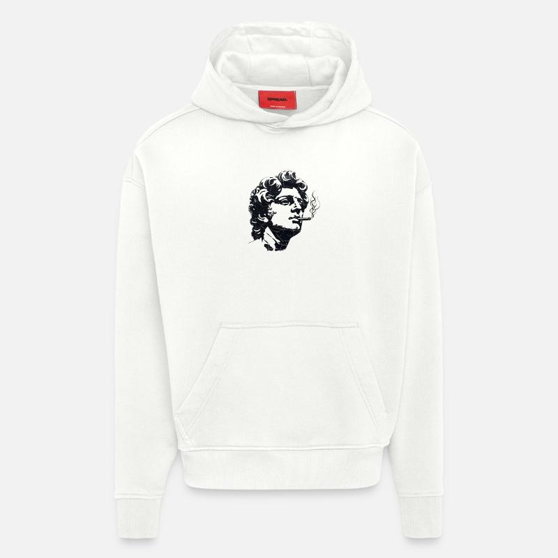 Antike Statue raucht Zigarette – Dark Art - Hoodie- made by SPREAD  - OFF WHITE