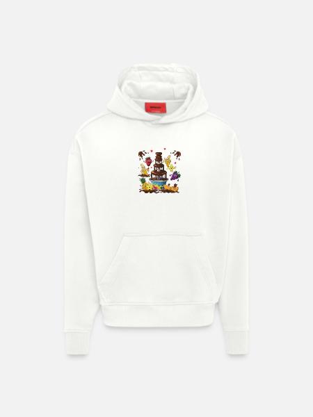 Chocolate Fountain Fruit Friends Design - Hoodie- made by SPREAD - OFF WHITE
