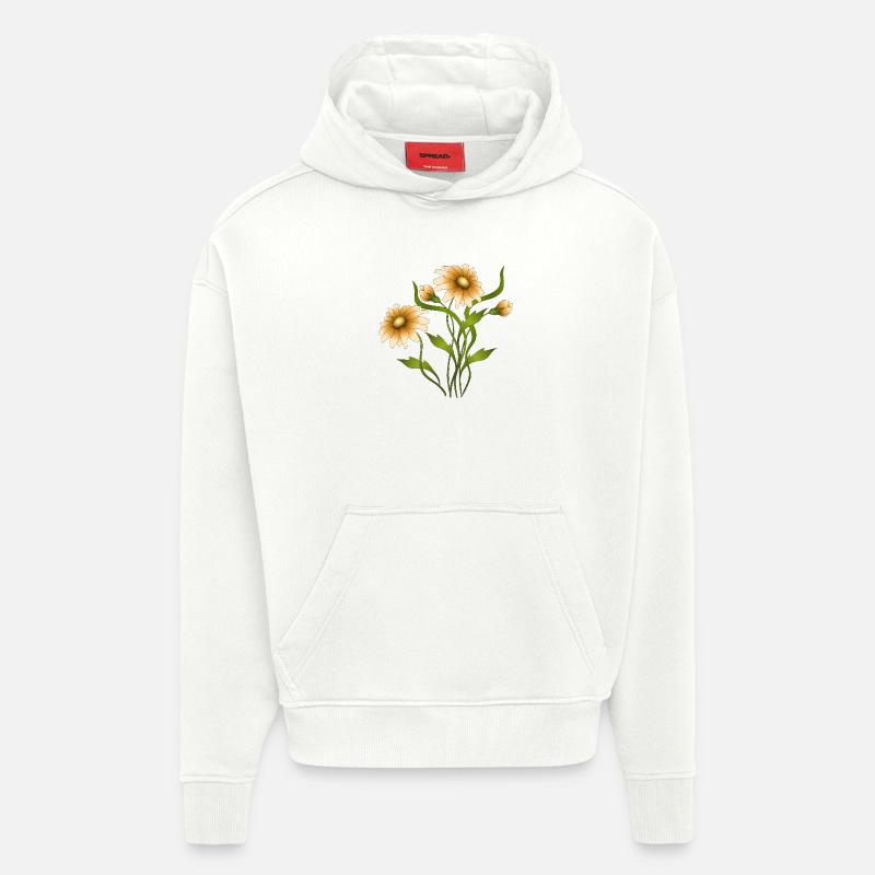 Fleur - Sweat à capuche bio épais oversize fabriqué en UE - OFF WHITE